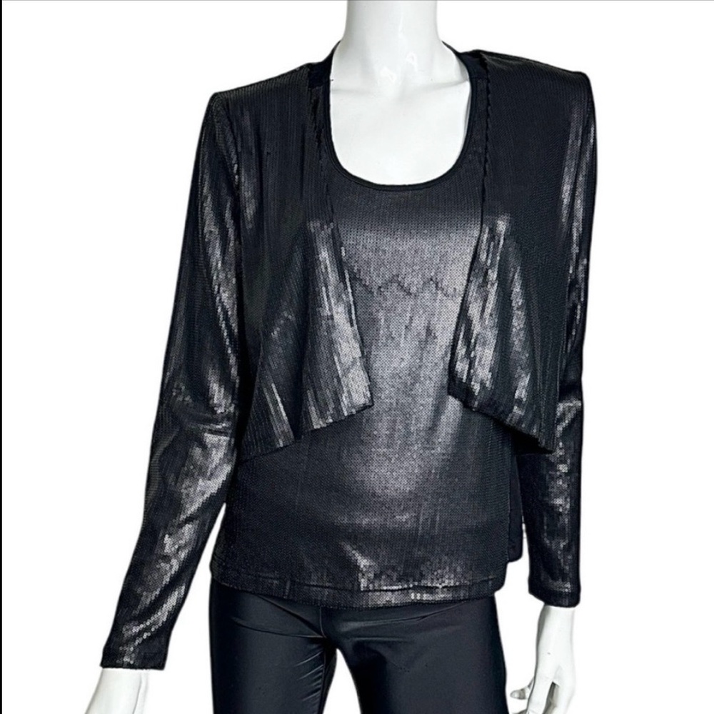 Cache Bolero Sequins Formal Bolero Black Jacket - Picture 3 of 6